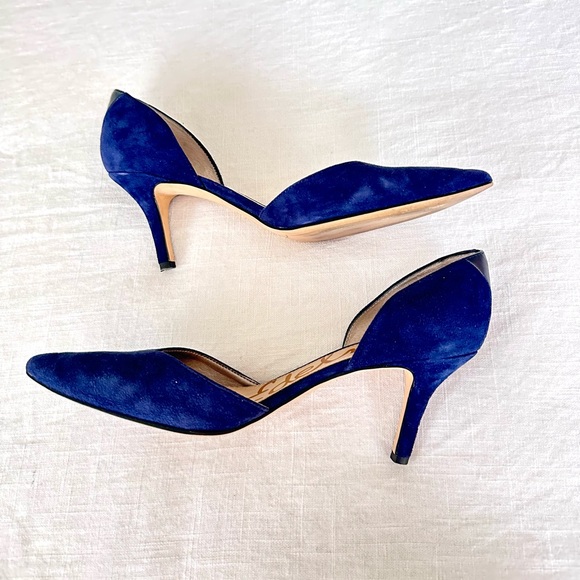 Sam Edelman Opal Navy Suede Heels - Picture 3 of 5